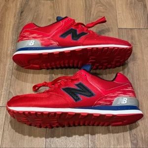 New Balance 574 Sneaker / Size:12 / Color: Red/Blue/White